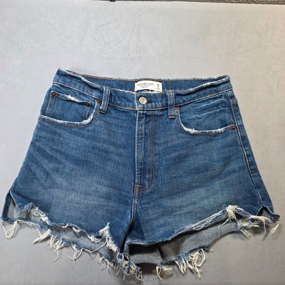 Abercrombie &‎ Fitch The Cutoff Short High Rise Medium Wash Denim Blue Size 28/6
